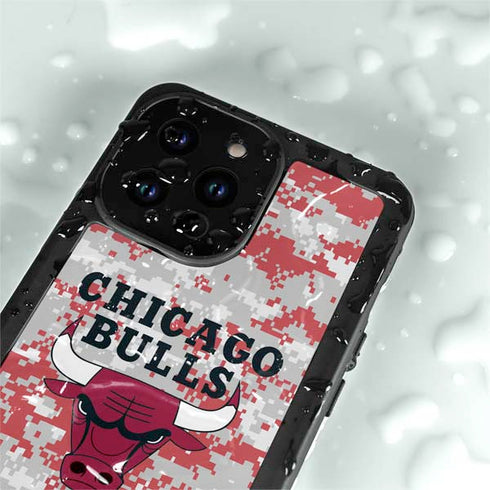 NBA Chicago Bulls Digi Camo iPhone 15 Pro Waterproof Case